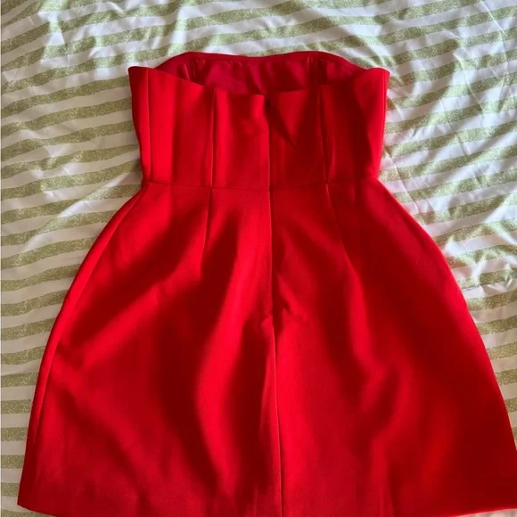 Odd Muse Red Strapless Dress - Picture 3 of 7
